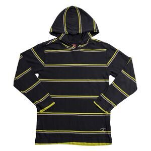 Wrangler Boys Hooded T Shirt Long Sleeves Striped Pullover Black Large 10 12